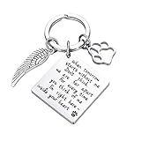 WANGCL Dog Memorial Gifts Bereavement Gifts Stainless Pet Paw Prints Key Ring Memorial Dog Key Ring With Box For Memory Of Lost Dog Pet Cat