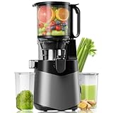 Cold Press Juicer Machines, 350W Masticating Juicer with 135mm Large Feeding Chute for Whole Fruit and Vegetable,High Juice Yield and Easy to Clean