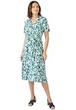 Damart - Button-Through Print Dress, Navy Floral, 42" inches