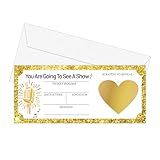 Golden Ticket Scratch Card Reveal Concert Ticket Gift Personalised Scratch Card with Envelope, Golden Ticket Scratch off We are Going to See a Show Reveal Surprise Gifts for Women Men