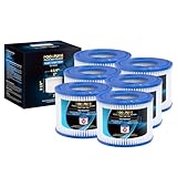 POOLPURE Type VI Filter Replacement Bestway, Filter Cartridge for Lay-Z-Spa Miami, Vegas, Palm Springs, Paris, Monaco, Coleman SaluSpa 90352E, Dimensions: 10.5 cm × 7.9 cm (6PC)