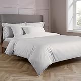 Christy 400TC King Size Duvet Cover Set | Platinum | 100% Cotton | Silky Smooth and Soft Bed Linen | Luxury 400 Thread Count King Size Quilt Cover Set