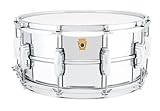 Ludwig LM402 Smooth Chrome Plated Aluminum 6.5 x 14 Inches Snare Drum with Imperial Lugs and Supra-Phonic Strainer