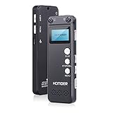Digital Voice Recorder, Homder USB Professional Dictaphone Recorder with MP3 Player, Activated Rechargeable, Stereo HD Recording for Lectures (8GB)