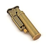 LXXYYZ Trench Kerosene Lighter - Vintage Brass Refillable With Transparent Oil Tank - Classical Design Old Style Gift for Men (Bronze)