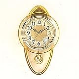 BXGGXBYSW N/A Pendulum Clock Big Pendulum Clock Wall Clock Retro Shabby Chic Silent Wall Clock (Color : Argento, Size : 46X27CM) vision