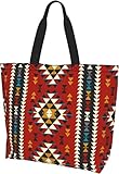 SJOAOAA Tote Bag Shopping Shoulder Handbag Women Ladies American Indian Aztec Navajo Tote Bag