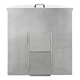 Coal Storage Bunker 250kg 390L Galvanised Steel Raised Metal Base Strengthening Bar Baffle Plate Waterproof Rust & Rodent Proof Wood Fire Sliding Door Hinged Lid Handle FREE Coal Shovel