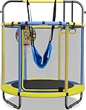CZCPARY Kids Trampoline，Trampoline for Children，with Basketball Hoop, Swing, Pull Ring, Suitable for Indoor and Outdoor Use，Suitable for Children, Birthday Gifts