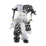 Thewasc Classical White Ceramic Clown Doll With Delicate Paintwork Display Decoration Great For Desk Shelf Tabletop Ornament Clown Ornament