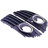 Car Fog Lights Light Bumper Grilles Grill Set for Audi A4, Front Bumper Fog Light Cover, Grill Panel Trim Set Left And Right, Lower Grilles Grill for Audi A4 B8 2009-2012 Pair 8K0807681A 8K0807682A