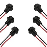 SENZEAL 6X T10 Bulb Holder Copper Wire Silicon Gel Socket Bulb Lamp Plug W5W 12V 194 168 LED Bulb Base Connector Black