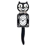 Kit-Cat Tuxedo Clock, Limited Edition Anniversary, Black with Chrome Bow Tie, Classic Moving Eyes and Tail