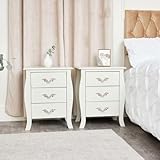 Melody Maison Pair of 3 Drawer Bedside Tables - Elizabeth Ivory Range