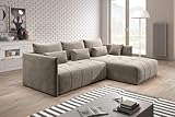 New Corner Sofa Bed With Storage FREE ASSEMBLY & Delivery - Sleeper Sofa Universal left and right side (Grey-Beige)