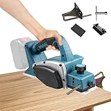 Cordless Electric Planer Wood Tool – 15000 RPM, 82mm Width, 0–2mm Adjustable Depth, Compatible with Makita 18V Batteries, Handheld Wood Planer for Woodworking, Furniture & DIY (Battery Not Included)