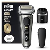 Braun Electric Shaver for Men 9 PRO plus Series, 5 Pro Shave Elements & Precision Long Hair ProTrimmer, SmartCare Center, Wet & Dry Electric Razor with 60min Runtime, Made in Germany, 9465cc, Graphite