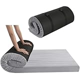 MeMoreCool Roll Up Floor Mattress, Portable Futon Mattress, High Density Foam Foldable Mattress with Travel Bag, Floor Sleep Mat Guest Bed Soft Mattress for Travel, Car Tent, Small Single