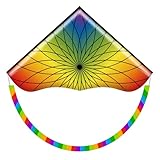 HONBO Giant Kite for Kids & Adults, Beginner Delta Kites for Kids ages 4-8,Beach Kite easy to fly, Outdoor Toy, for Boys and Girls,Kites for children (Flower)