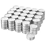 Ikea 100pk Tealight Candles, 4 Hours Burn Time, Paraffin/Vegetable Wax, Silver, Modern Style, Indoor Use, 100 Wicks, 50.4g Each, 400 Hours Holding Time