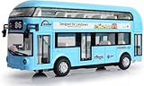 novaease Blue London Bus Model, Classic Bus Metal Luxury, Pullback, Doors Open & Close