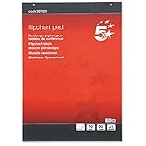5 Star 5 x Quality A1 FLIPCHART PLAIN Paper Pad 40 Sheets