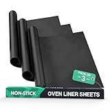 LUKATA Large Heavy Duty Oven Liner (3 Pack) - Teflon Oven Liners for Bottom of Oven for Gas, Electric and Fan Assisted Ovens - Reusable Non-Stick Oven Mats for Bottom of Oven - BPA Free