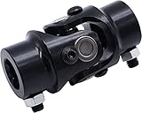 1 PC SHLPDFM Single Universal Joint Black Powder Coated 3/4" DD X 3/4" DD Universal Steering Shaft U Joint Coupler