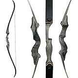 Huntingdoor 60 Inch Archery Takedown Recurve Bow RH Take down Traditional Longbow Handmade Wooden Hunting Bow for Right Hand Target Shooting Practice (45)