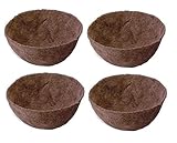 Ambassador Set of 4 Natural Coco Hanging Basket Liners Cupped Shaped Coco Liner For 14 Inch Basket