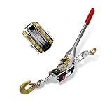 Come Along Winch 4 Ton, Heavy Duty Cable Puller, Rope Come Along Puller, with 2 Hooks Cable Hoist Puller, Puller Winch for Lifting Pulling Building Garages Warehouse (5MM 3M)