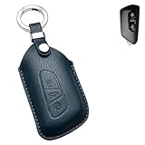 Axtrulix Key Fob Cover for Volkswagen,Premium Soft Leather Key Case Shell with Key Ring for VW Golf 8 MK8 ID.4 ID.6, for Skoda Octavia A8, for Seat Leon FR MK4, Cupra (BLUE)