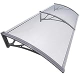 VOUNOT Front Door Canopy Outdoor Awning, Rain Shelter for Back Door, Porch, Window, 200 x 80 cm, Grey