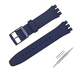 OLXIYOC Watch Strap for Swatch, Silicone Waterproof Watch Strap (20mm, Navy blue)