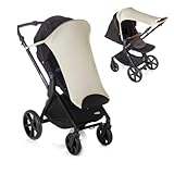 Jané Universal Awning with UV Protection 50+ for Pushchairs, Baby Tub, Baby Sun Protection, Sun Canopy, Sun Canopy, Sun Protection for Babies, Beige