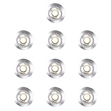 MiniSun | 15mm Warm White LED Round Decking/Kitchen Plinth Lights Kit | Outdoor Lightning, Home Décor & Improvement Essential | Pack of 10
