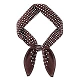 Stylish Silk Feel Bandana for Women Ladies Hair Scarf Polka Dot Neck Scarf for Gifts Travel Vacation Sports Outfits Wear 70 x 70 cm（Brown polka）
