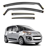 iSpeed Wind Deflectors For Citroen C3 Picasso 2009-2017 5 Door MPV 4pc Set - Keep Your Car Ventilated in Rain - Reduce Wind Turbulence - Tinted In-Channel