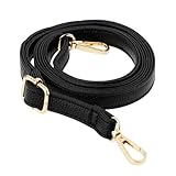 Telooco Leather Shoulder Strap Replacement 85-150cm Adjustable Leather Belt for Purse Crossbody Handbags(Gold Buckle)