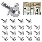 20-Pack Bookshelf Pins for Billy Bookshelf, Zinc Alloy Spare Parts Metal Shelf Pins for IKEA Part #131372, Replacement Shelf Support Pegs for Kitchen Cabinets Bookcases and Storage Units (Silver)