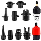 NQEUEPN 11pcs Inflatable Sup Pump Adapter Kits Set, Inflatable Boat Hand Air Valve Adapter Plastic Paddle Board Pump Attachment for Stand Up Paddleboard Avon Dinghy Pontoon Kayaking