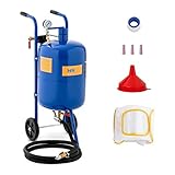 MSW Portable Sandblaster Mobile Sandblasting Tool Pneumatic 40L 8.6 bar MSW-MS40A (Steel ST 12, 2.5m Hose, 125 psi, 2 Wheels, 4 Nozzles)
