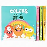 Bilingual Chinese-English Board Book Set for Children, Kids and Babies to learn Chinese. Written in Chinese, English & PinYin. x4 Books: Numbers, Colors, Shapes, Chinese Zodiac.