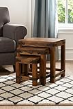 Classically Modern Indian Thakat Jali Solid Sheesham Rosewood Nest of Tables | Handcrafted Wooden Nesting Tables | Living Room Coffee, Side & End Tables | Durable Hardwood Furniture for Home Décor