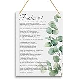 COLOR VALLEY ART Inspirational Scripture Wall Art Bible Verses Psalm 91 Wall Decor Christian Wall Art Decor Prayer Room Decor Religious Gifts, Wooden Sign for Home Office Nursery Bathroom Decoration