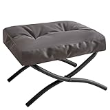 IBUYKE 11.8” H Folding Footrest Stool, Rectangle Small Foot Stool Accent Ottoman for Lazy Chair, Modern Portable Ottoman Foot Rest for Living Room Bedroom Couch, Dark Grey WBD020BG