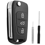 3 Buttons Car Key Case Replacement for Hyundai i20 i30 i35 iX20 iX35 and for Kia Ceed Soul Sportage Venga Remote Control Folding Car Key Shell Case include Removal Tool
