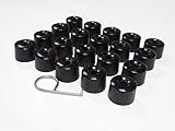 Round Type Wheel Nut Covers for VW Arteon Beetle Caddy Golf Jetta Polo Passat Scirocco Skoda Tiguan T-Cross T-Roc (Glossy Black 16+4)