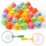 30pcs Rubber Ducks Bath Toys With 2 Fishing Net, Water Duck Toys Bath Ducks For Kids Pool, Shower, Summer Gaming