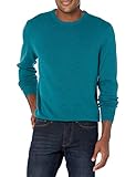 Amazon Essentials Men's Long-Sleeve Crewneck Jumper, 100% Cotton, Big & Tall Options Available, Teal Blue Heather, L